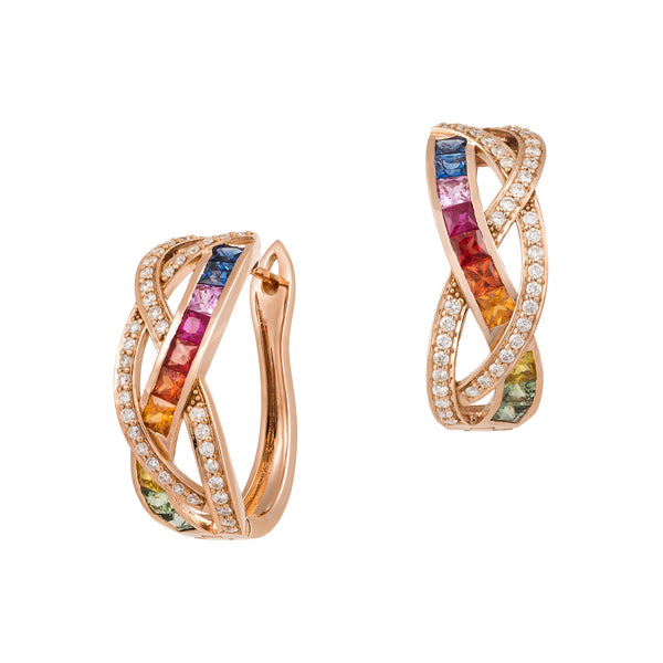 The Rainbow Sapphire and Diamond Earrings