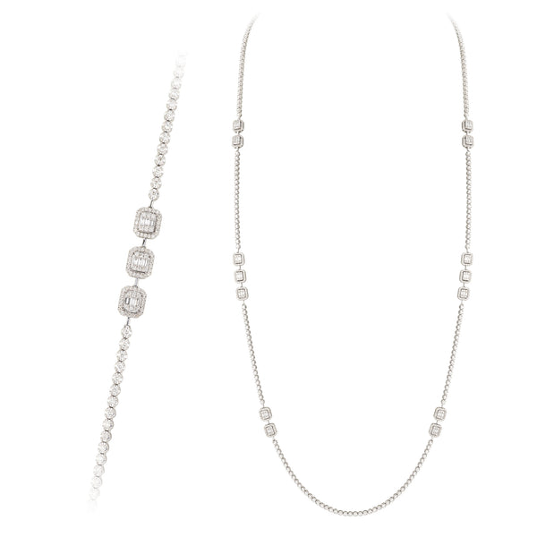 The Maharani Long Single Line Diamond Necklace