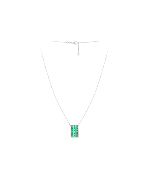 Emerald and Diamond Bar Necklace