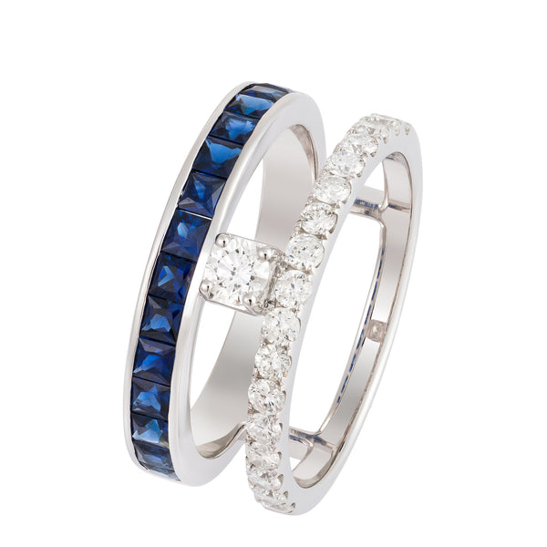 White & Blue Harmony Ring