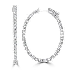 Oval In-and-Out Diamond Hoops—50% OFF!