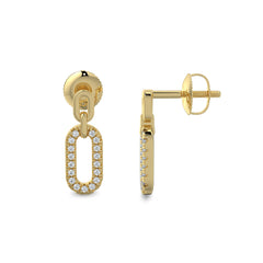 Pave Diamond Paperclip Earrings - 60% OFF!