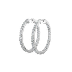 Round In-and-Out Diamond Hoops—45% OFF!