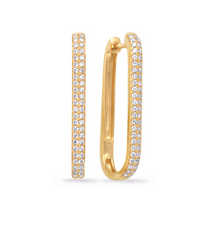 Rectangular Pave Hoops