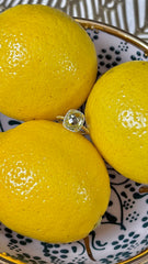 Lemon Quartz Halo Ring
