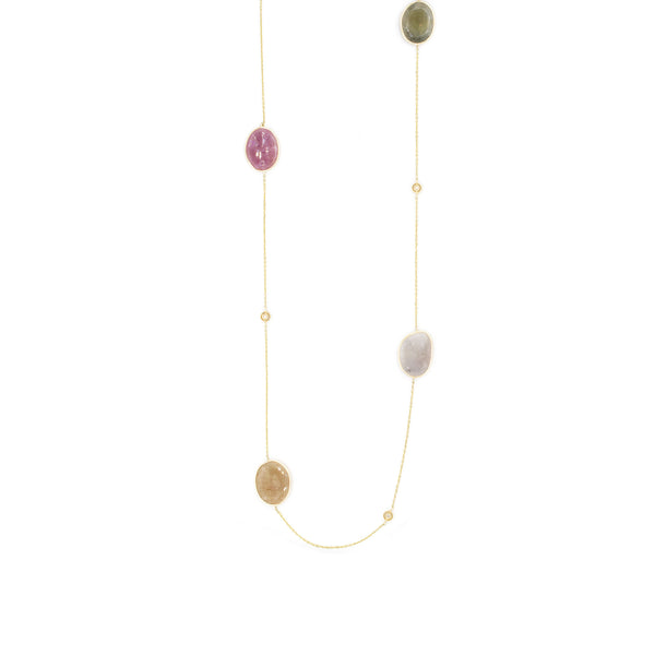 Sapphire Slice Long Necklace