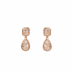 Emerald and Pear Diamond Drop Earrings- 50%OFF!