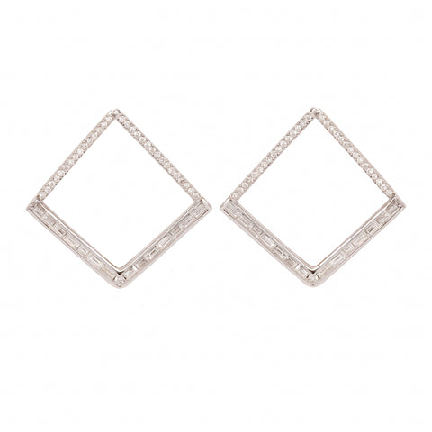 Contemporary Diamond Hoops- 30%OFF!