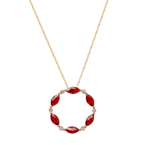 Circle Ruby Necklace- 60% OFF!