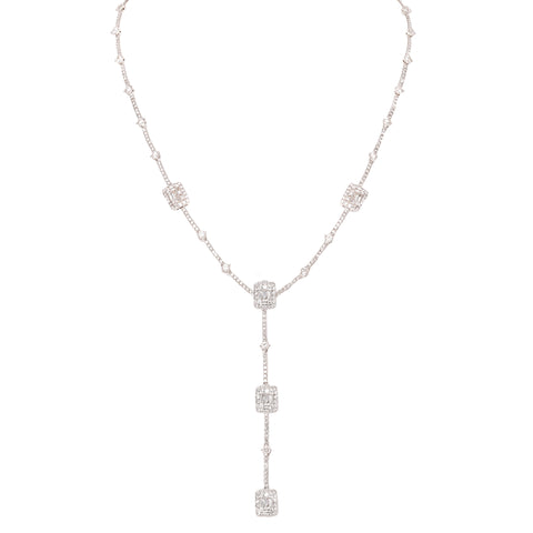 Emerald-Cut Diamond Lariat Necklace- 50% OFF!
