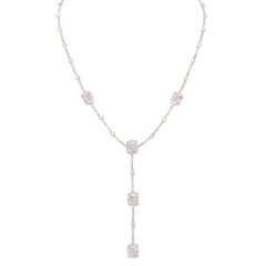 Emerald-Cut Diamond Lariat Necklace- 50% OFF!