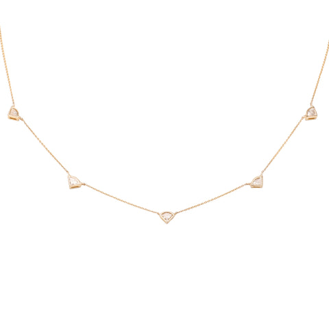 Kite Shaped Rose Cut Diamond Necklace